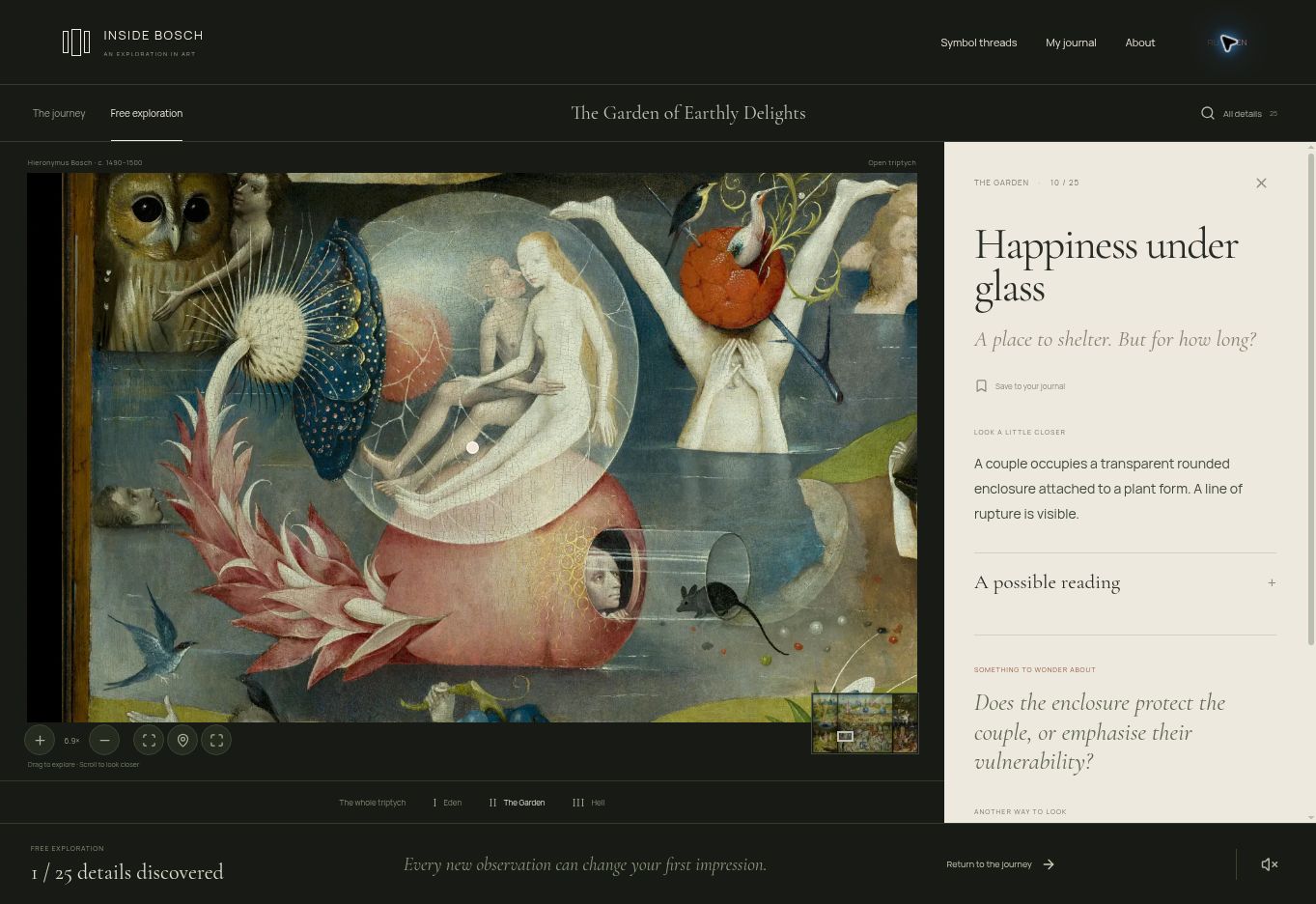 Published artwork exploration interface